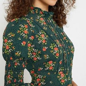Urban Outfitters x Laura Ashley Green Floral Dress